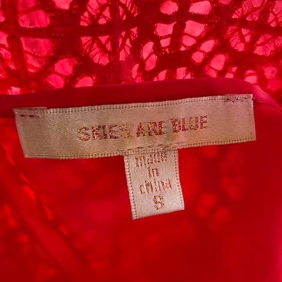 Skies are Blue sleeveless red lace aline summer party event dress size small - Picture 9 of 13